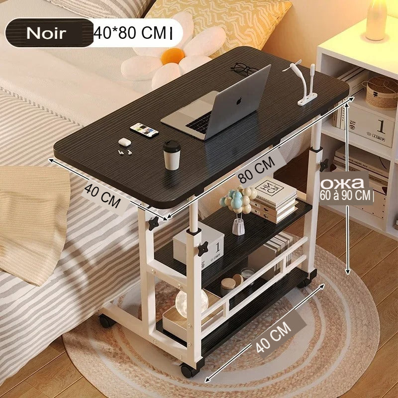 Description du bureau pour petit espace noir 80 cm