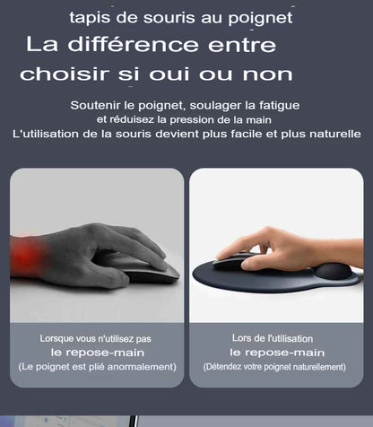 Comparaison du tapis de souris et attelle noirs