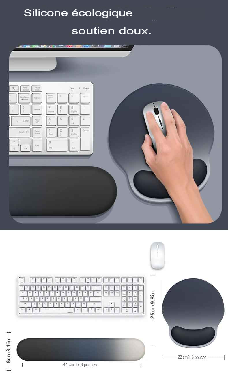 Description détaillée et mesures du tapis de souris noir