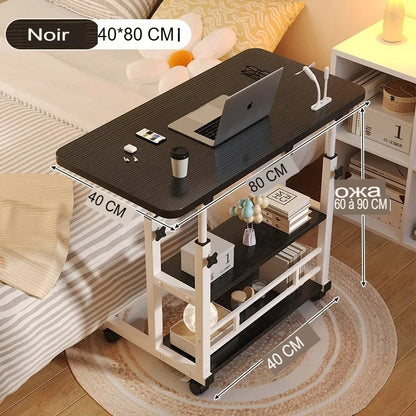 Description du bureau pour petit espace noir 80 cm