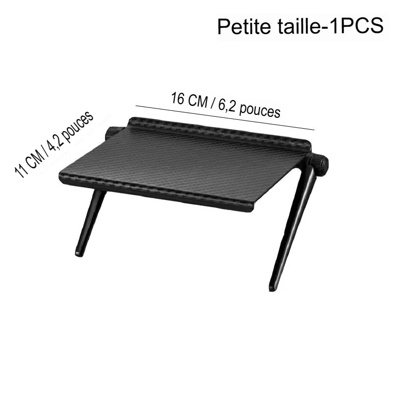 Détail des mesures de l'étagère de bureau noire pour une pièce en taille S