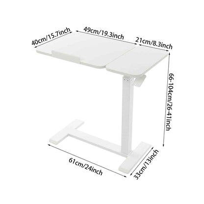 Détail des mesures du petit bureau blanc pour petit espace non incliné