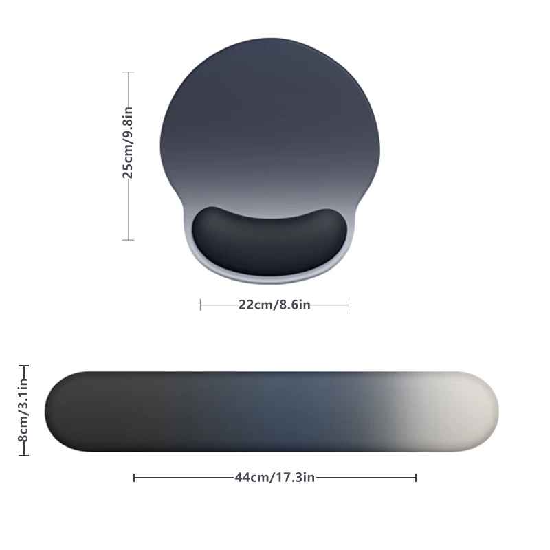 Mesures du tapis de souris et attelle noirs dégradé