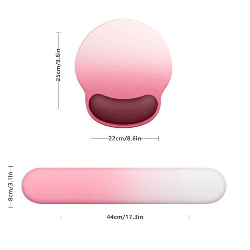 Mesures du tapis de souris et attelle roses dégradé