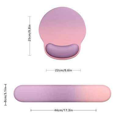 Mesures du tapis de souris et attelle violets dégradé