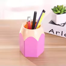 Organisateur de bureau sous forme de pot à crayon rose