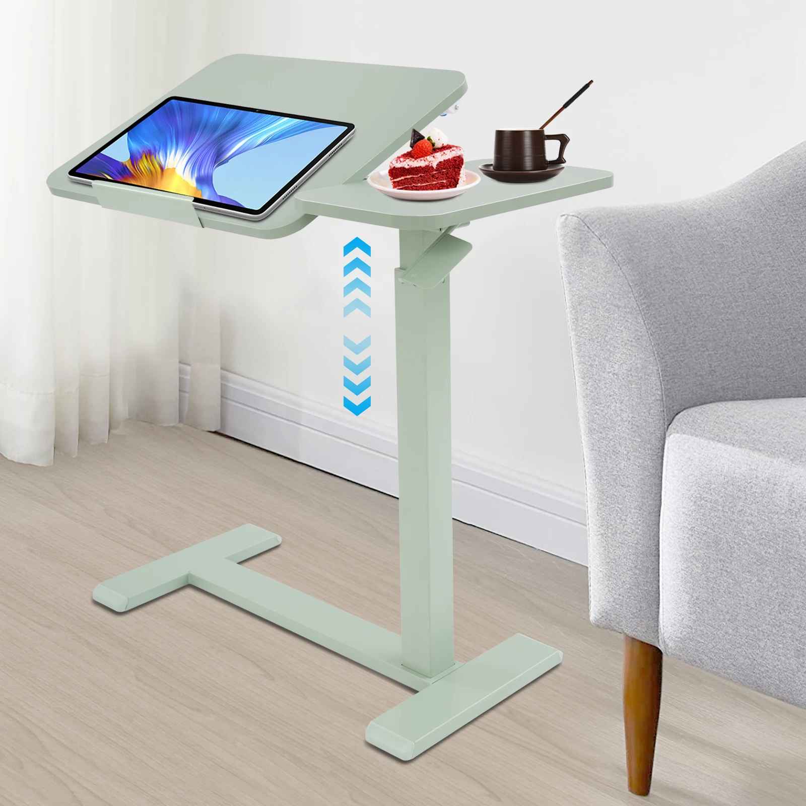 Petit bureau pour petit espace incliné vert dans un salon