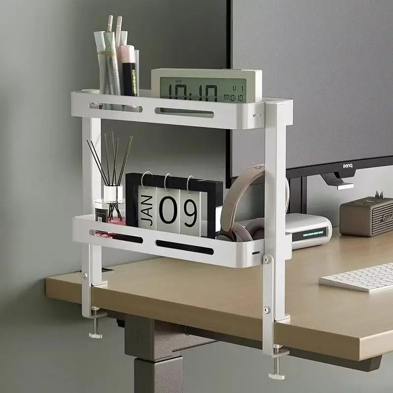 Usage de l'étagère de bureau blanche fixée au bord