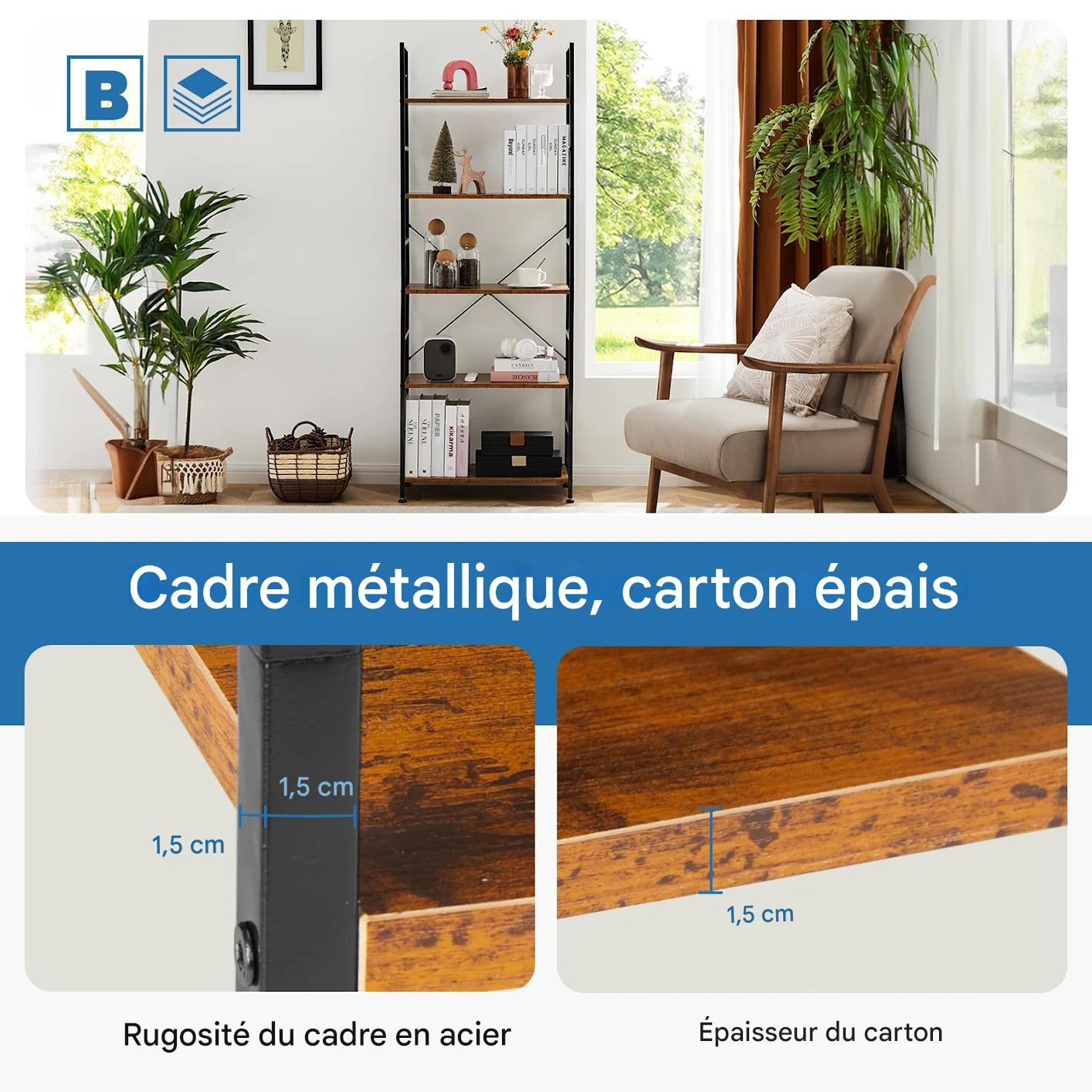 Étagère bibliothèque 5 niveaux | Nova Shelf - Mobilaura