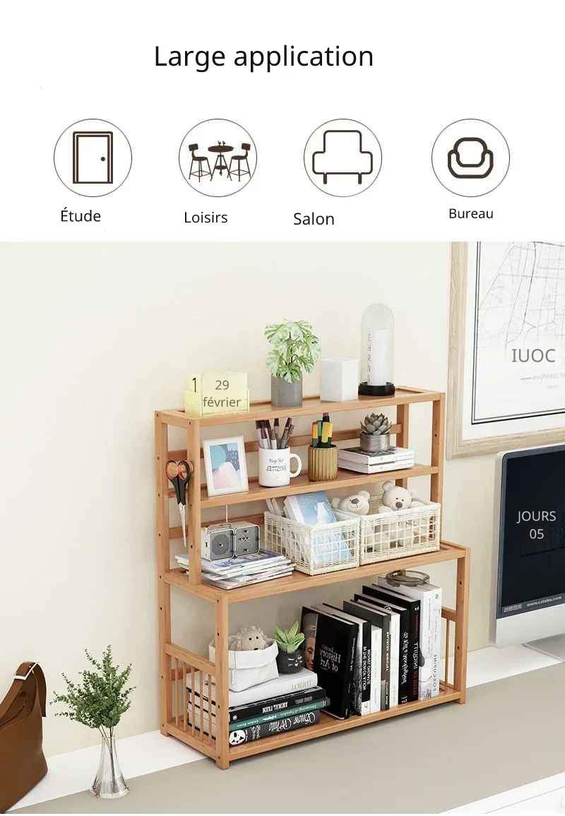 Étagère bureau en bois 3 niveaux | OrganizPro NaturaDesk - Mobilaura