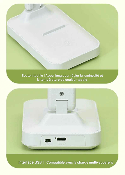 Lampe de Bureau LED Double Tête Rechargeable | EyeComfort - Mobilaura