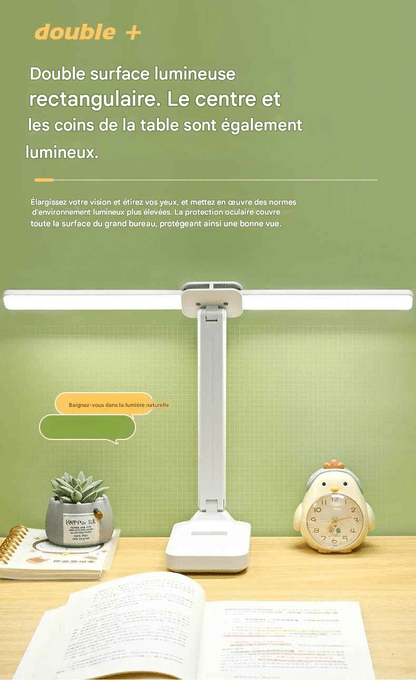 Lampe de Bureau LED Double Tête Rechargeable | EyeComfort - Mobilaura