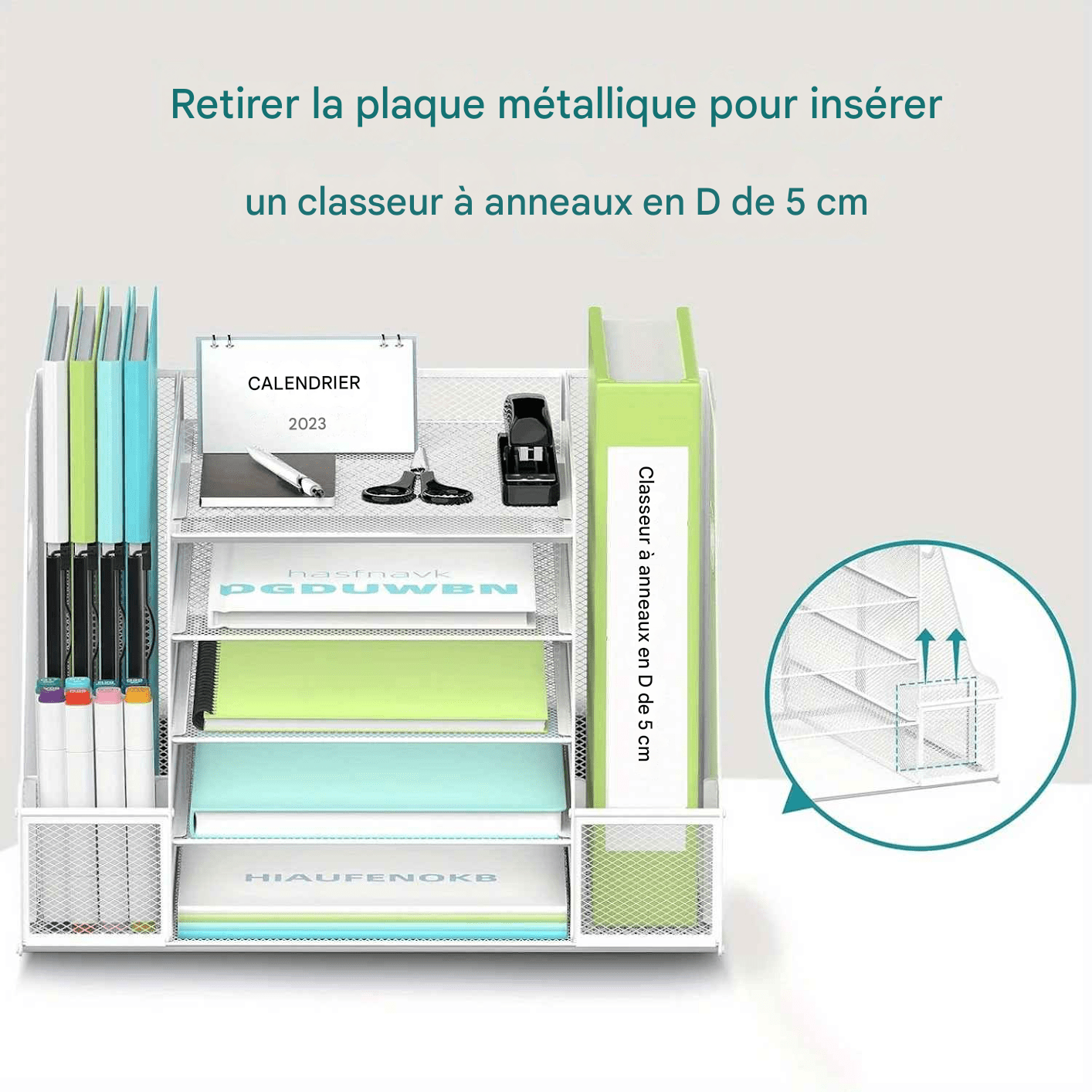Organisateur de bureau 5 niveaux | MeshOffice - Mobilaura