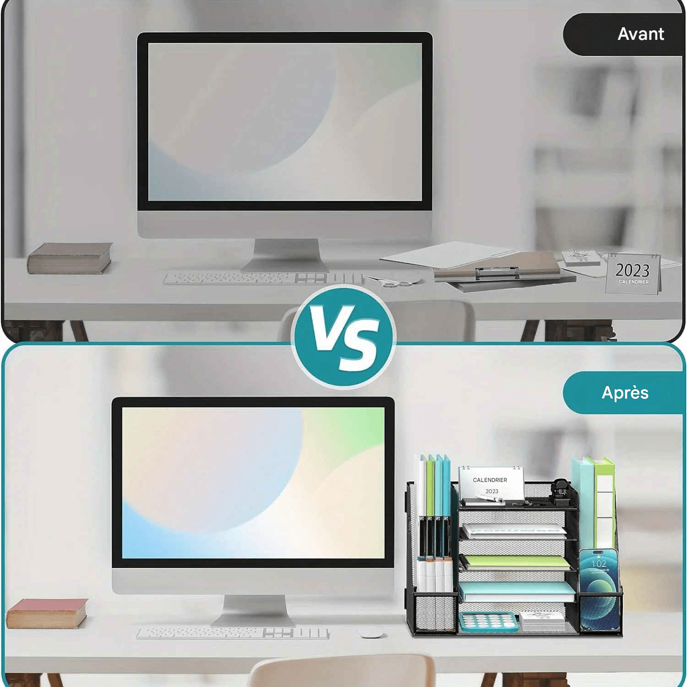 Organisateur de bureau 5 niveaux | MeshOffice - Mobilaura