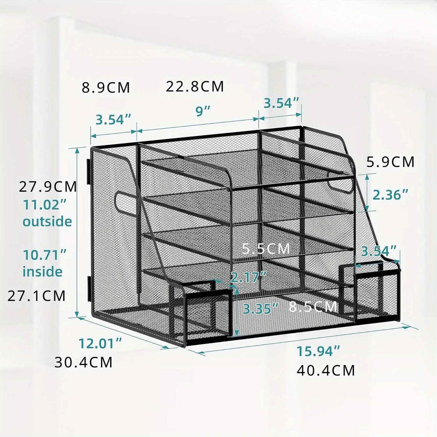 Organisateur de bureau 5 niveaux | MeshOffice - Mobilaura