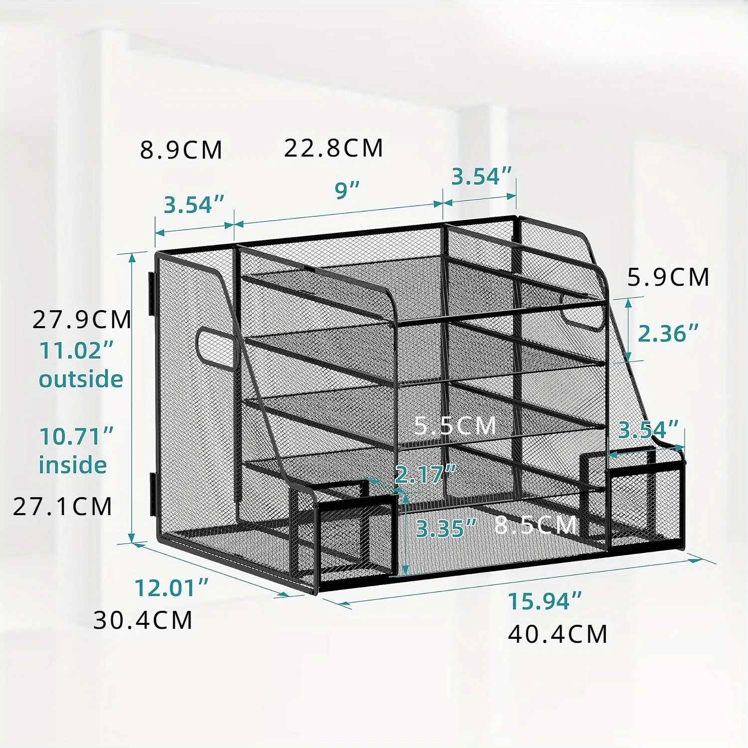 Organisateur de bureau 5 niveaux | MeshOffice - Mobilaura