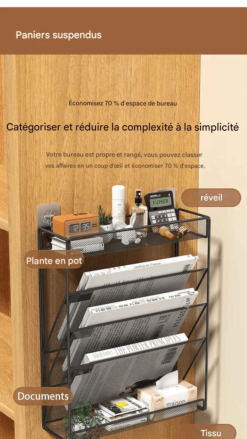 Organisateur Mural de Bureau 5 Compartiments | TimeSaver - Mobilaura