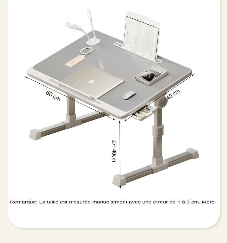 Petit bureau pliant réglable | WorkComfort - Mobilaura