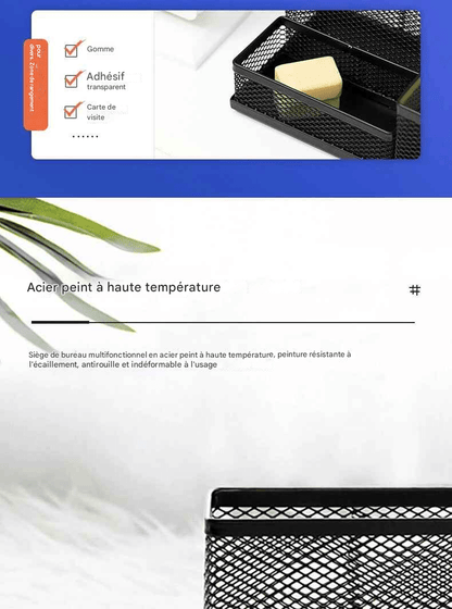 Porte - stylo métallique 3 compartiments | OrgaSteel - Mobilaura