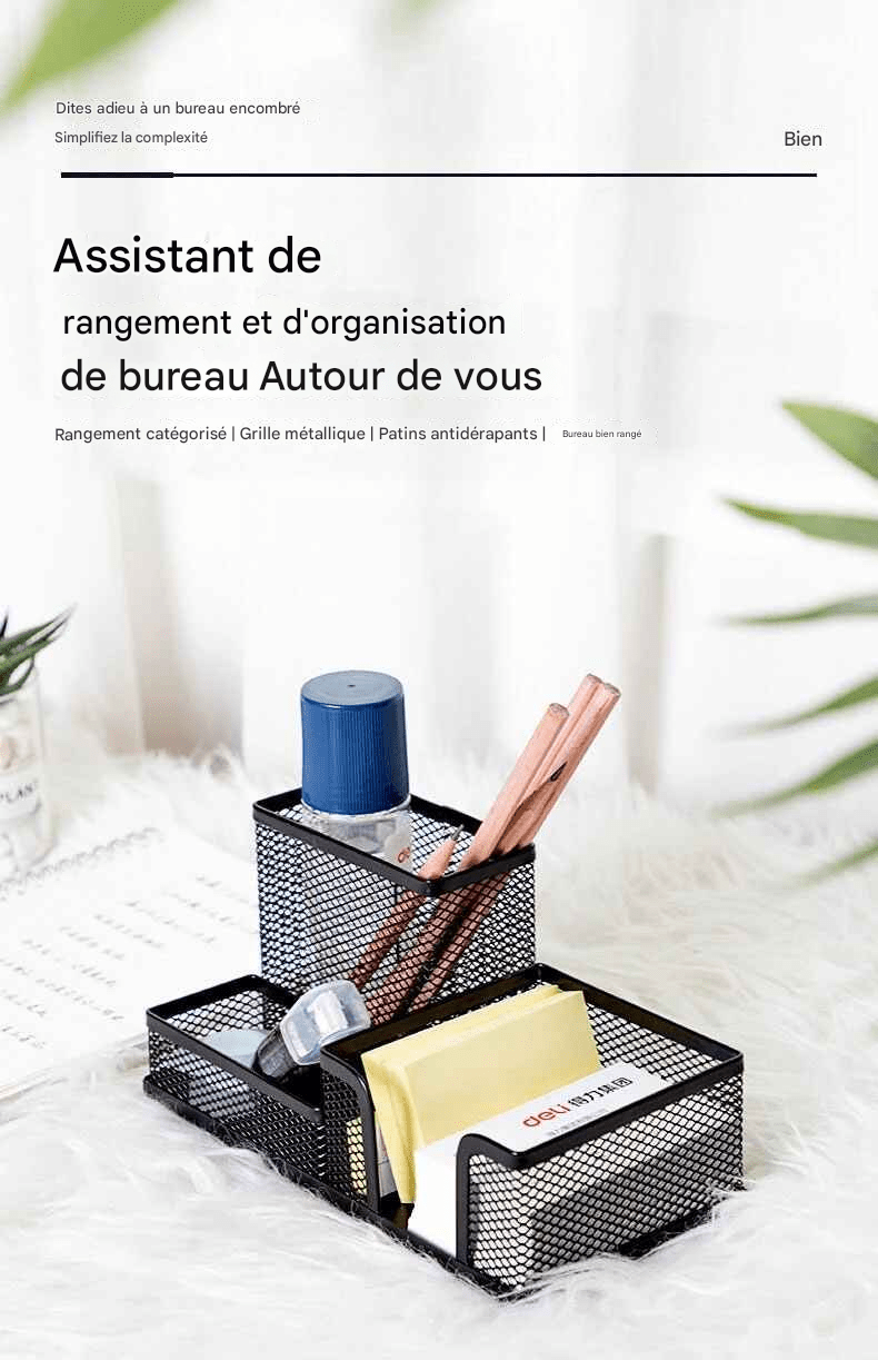 Porte - stylo métallique 3 compartiments | OrgaSteel - Mobilaura