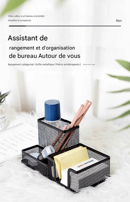 Porte - stylo métallique 3 compartiments | OrgaSteel - Mobilaura