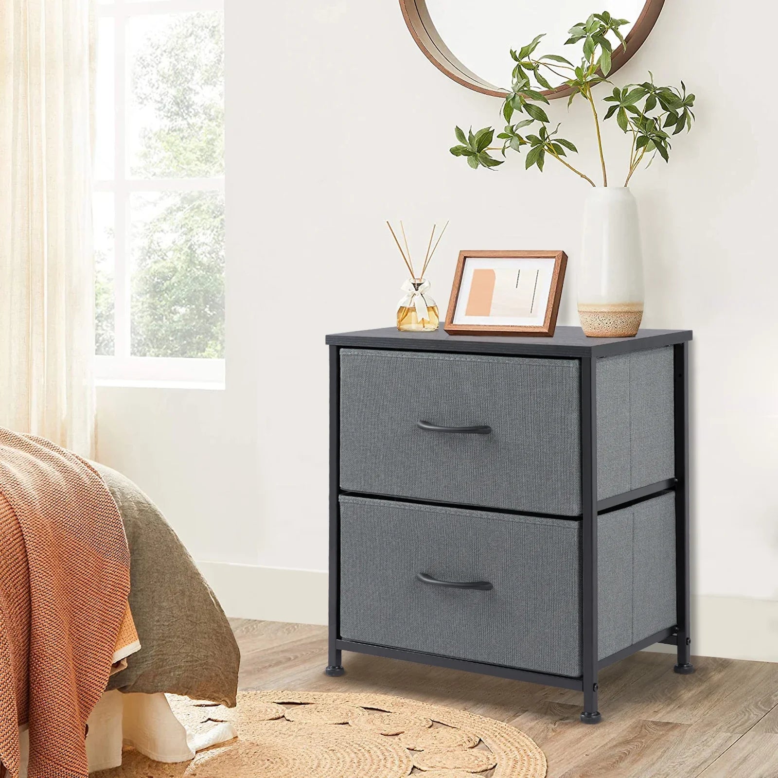 Table de Chevet - JHKCab™ - Gris - Mobilaura