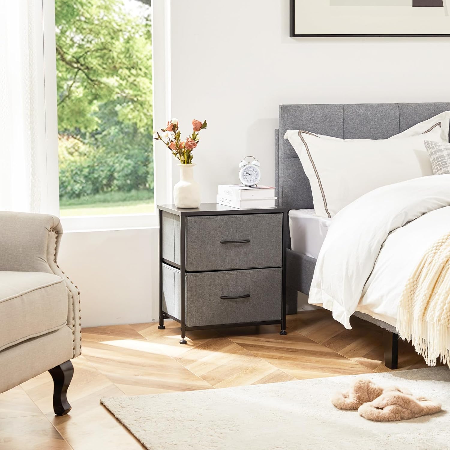 Table de Chevet - JHKCab™ - Gris - Mobilaura