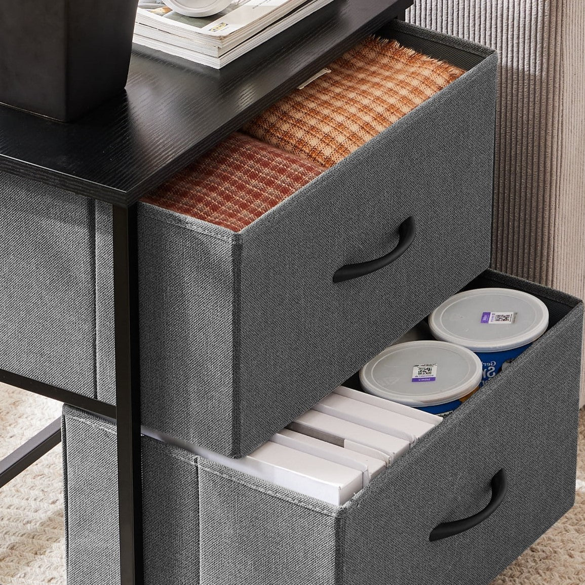 Table de Chevet - JHKCab™ - Gris - Mobilaura