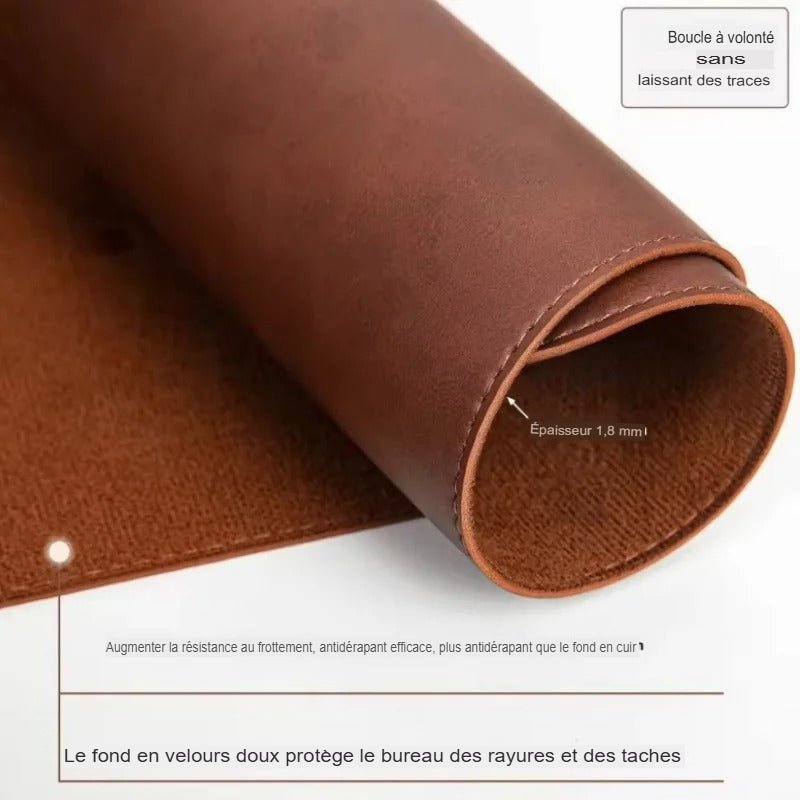 Tapis de Souris en Cuir | Ergonomique Premium - Mobilaura